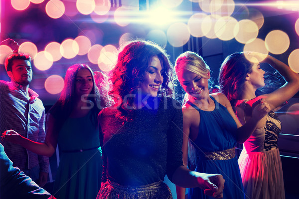 Sorridere amici dancing club party vacanze Foto d'archivio © dolgachov