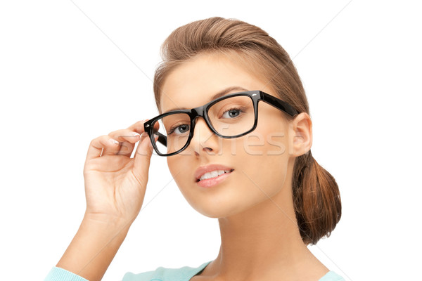 Stock fotó: Nő · szemüveg · közelkép · kép · szépség · szemüveg
