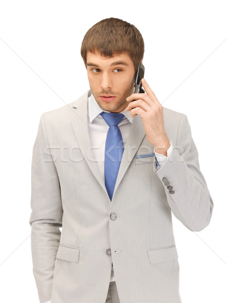 Stockfoto: Knappe · man · mobiele · telefoon · foto · business · telefoon · man