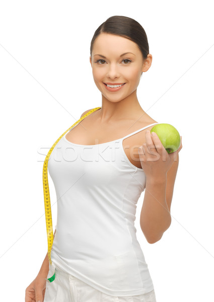 женщину яблоко фотография счастливым здоровья Сток-фото © dolgachov