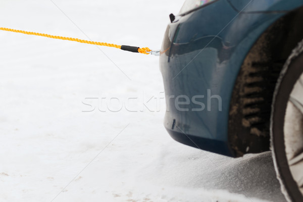 closeup of towed car with towing rope Stock photo © dolgachov