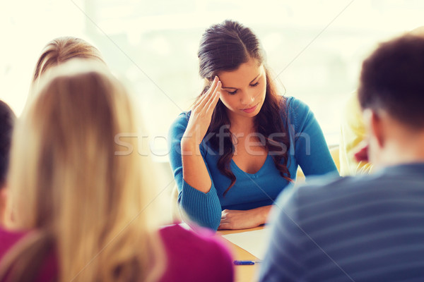 group of students with papers Stock photo © dolgachov