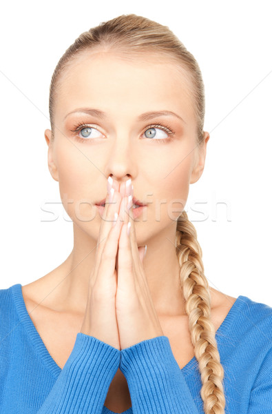 Modląc kobieta interesu jasne portret zdjęcie Zdjęcia stock © dolgachov