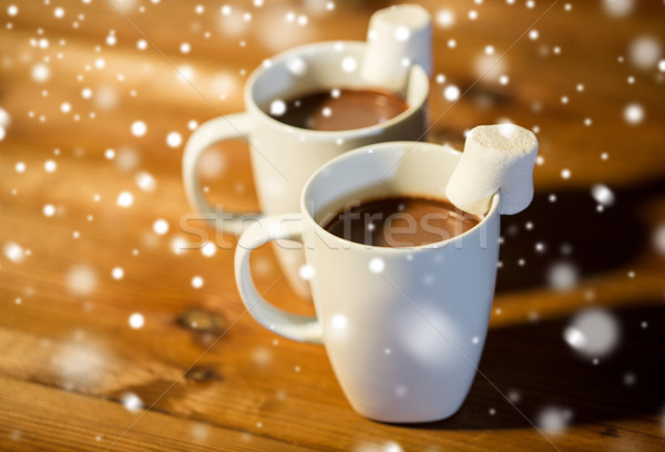горячий шоколад проскурняк древесины праздников зима Сток-фото © dolgachov