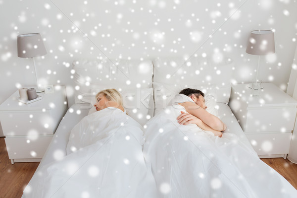 пару спальный кровать домой люди отношения Сток-фото © dolgachov