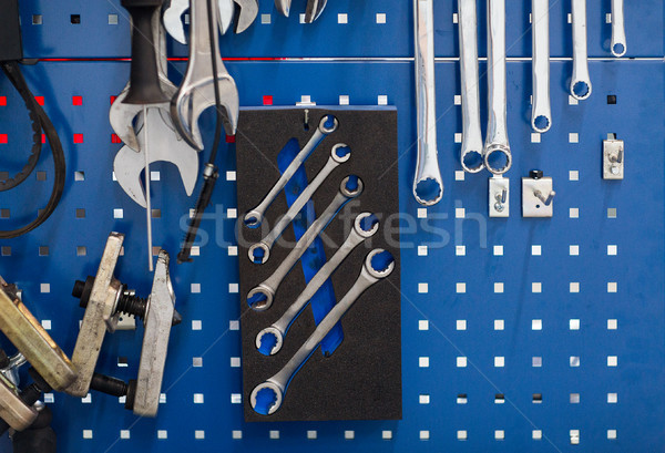 tools set at car workshop Stock photo © dolgachov