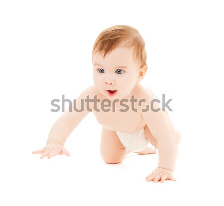 Kruipen nieuwsgierig baby heldere foto Stockfoto © dolgachov