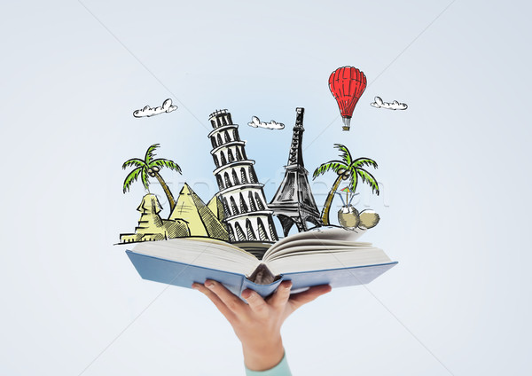 [[stock_photo]]: Main · livre · repère · dessin · littérature