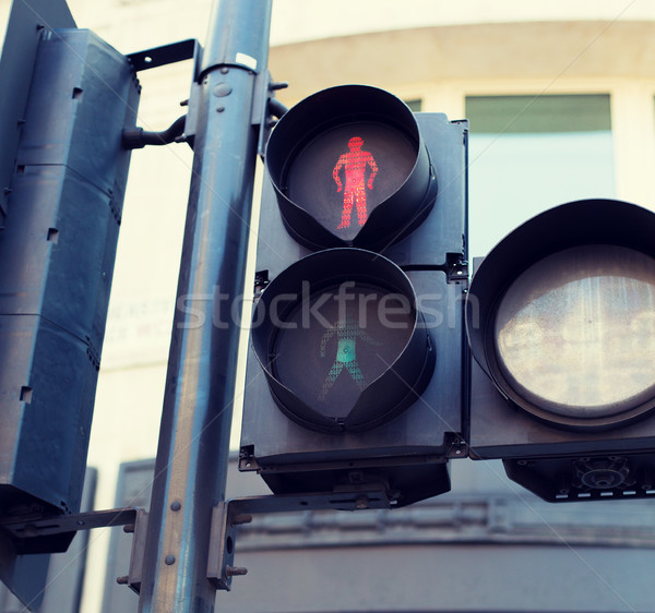 Kırmızı yaya trafik ışıkları karayolu kod trafik Stok fotoğraf © dolgachov