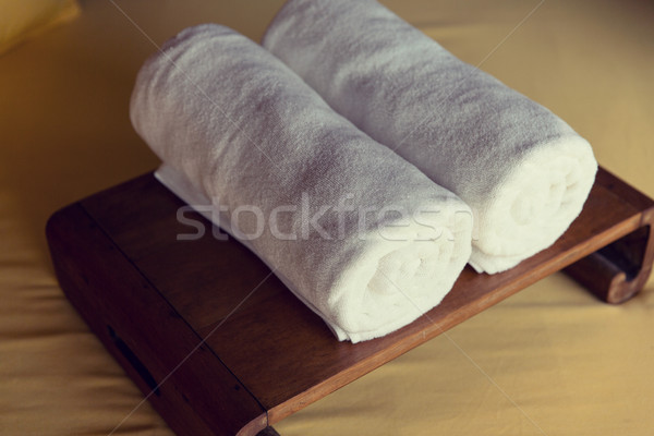 Gerollt Bad Handtücher Hotel spa Luxus Stock foto © dolgachov