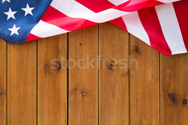 close up of american flag on wooden boards Stock photo © dolgachov