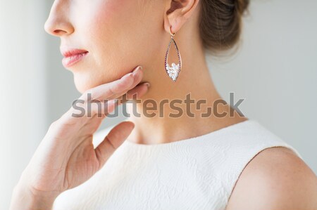 Stockfoto: Mooie · vrouw · ring · oorbel · glamour · schoonheid