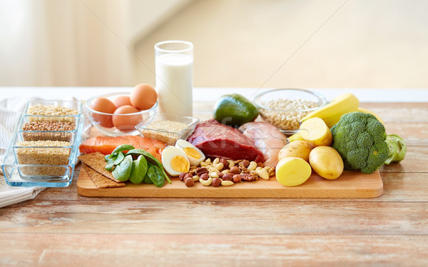 Stockfoto: Natuurlijke · voedsel · tabel · gezond · eten · dieet · vis