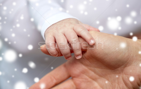 Mutter neu geboren Baby Hände Familie Stock foto © dolgachov