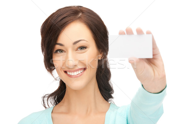 Atractivo mujer de negocios tarjeta de visita Foto negocios mujer Foto stock © dolgachov