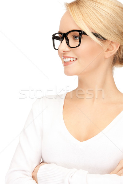 happy and smiling woman in specs Stock photo © dolgachov