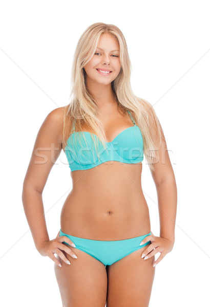 Güzel bir kadın bikini parlak resim kadın plaj Stok fotoğraf © dolgachov