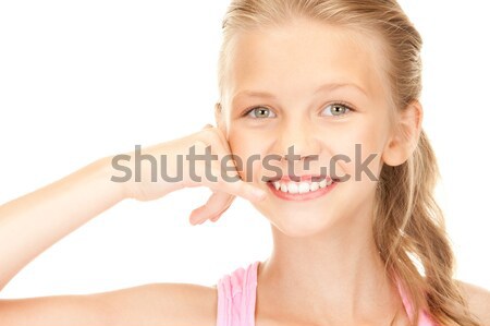 Stock photo: woman showing hands with polished nails 