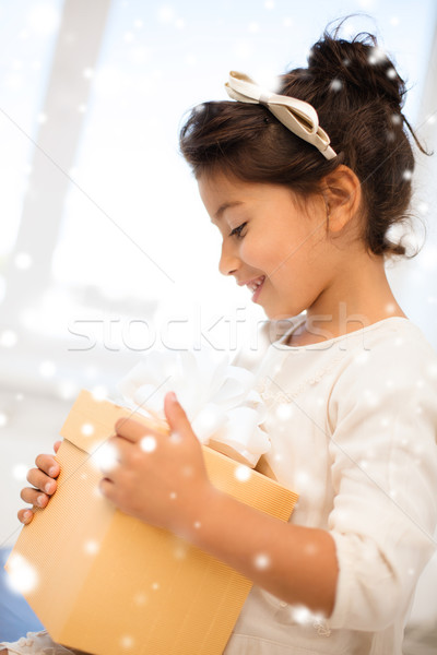 happy child with gift box Stock photo © dolgachov