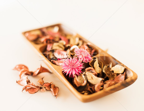 closeup of pot-pourri in wooden bowl Stock photo © dolgachov