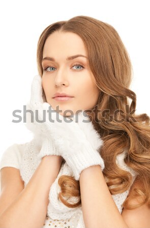 lovely woman with ice crystals Stock photo © dolgachov