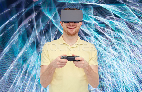 Stock fotó: Férfi · virtuális · valóság · headset · 3d · szemüveg · 3D