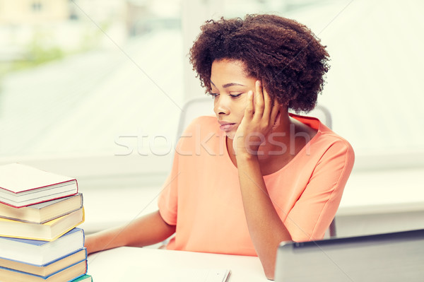 bored african american woman doing homework home Stock photo © dolgachov