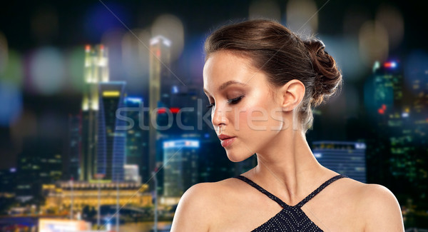 Piękna młodych asian kobieta czarny piękna Zdjęcia stock © dolgachov