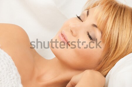 Alszik nő fényes közelkép kép női arc Stock fotó © dolgachov