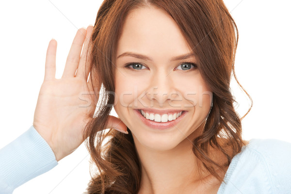 woman listening gossip Stock photo © dolgachov