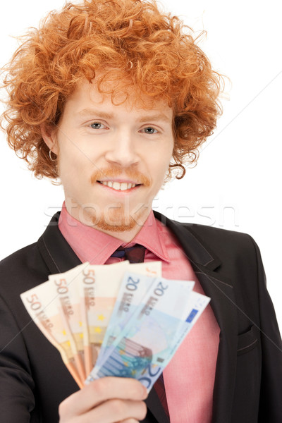 Knappe man euro cash geld foto business Stockfoto © dolgachov