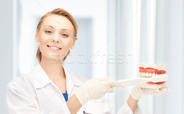Médecin brosse à dents photos femme médecine [[stock_photo]] © dolgachov