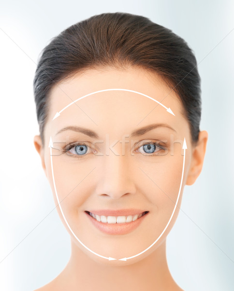 Stock photo: face and hands of beautiful woman