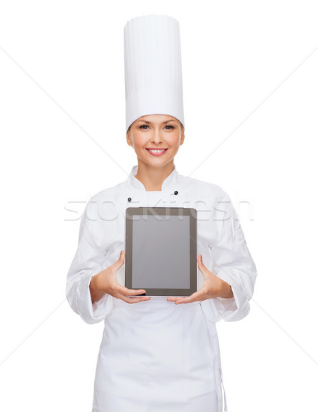 улыбаясь женщины повар экране приготовления Сток-фото © dolgachov