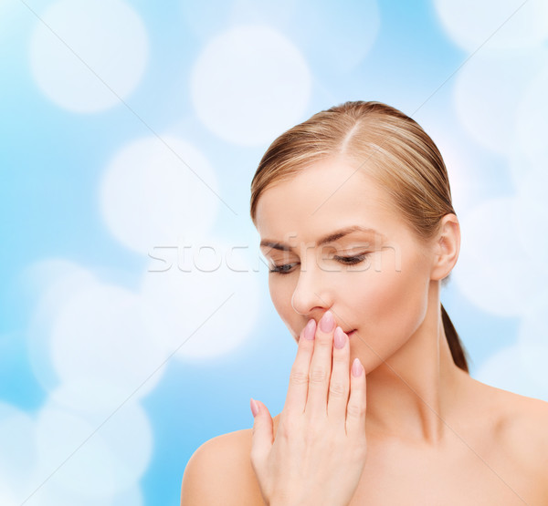 young woman doing hush gesrute Stock photo © dolgachov