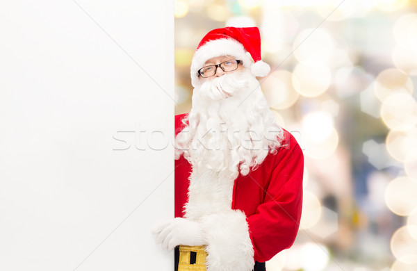 Man kostuum kerstman billboard christmas vakantie Stockfoto © dolgachov