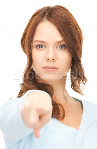 Mujer de negocios senalando dedo Foto atractivo negocios Foto stock © dolgachov