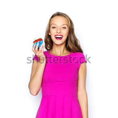 Stockfoto: Gelukkig · vrouw · tienermeisje · verjaardag · mensen