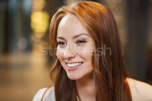 笑みを浮かべて 幸せ 小さな 赤毛 女性の顔 女性 ストックフォト © dolgachov