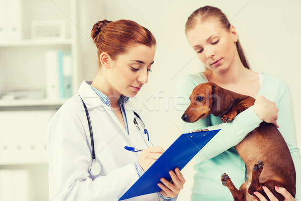 Kadın köpek doktor veteriner klinik tıp Stok fotoğraf © dolgachov