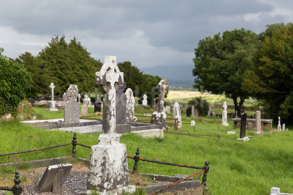 old celtic cemetery graveyard in ireland Stock photo © dolgachov