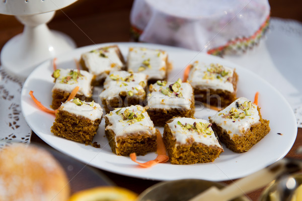 частей торт пирог пластина продовольствие кулинарный Сток-фото © dolgachov