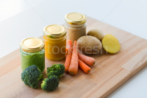 Vegetales alimento para bebé vidrio alimentación saludable nutrición Foto stock © dolgachov
