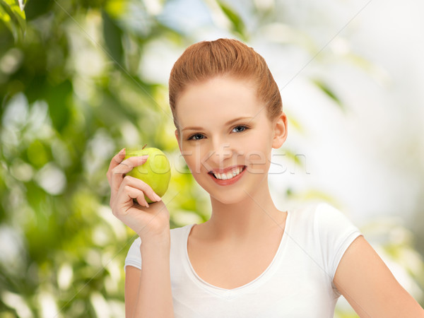 Mujer verde manzana hermosa Foto stock © dolgachov