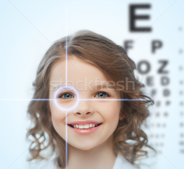 girl with eyesight testing board Stock photo © dolgachov