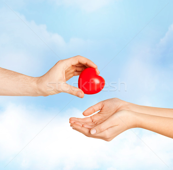 [[stock_photo]]: Homme · main · rouge · coeur · femme · amour