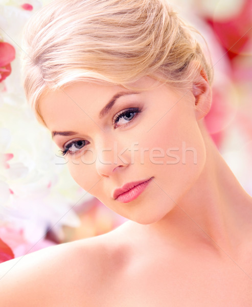 красивая женщина здоровья красоту женщину цветы тело Сток-фото © dolgachov