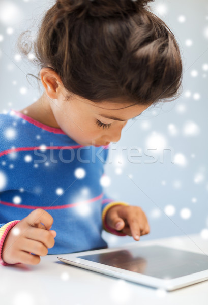 girl with tablet pc at home Stock photo © dolgachov
