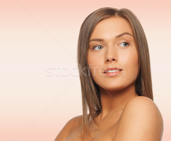 Foto stock: Belo · mulher · jovem · nu · ombros · beleza · pessoas