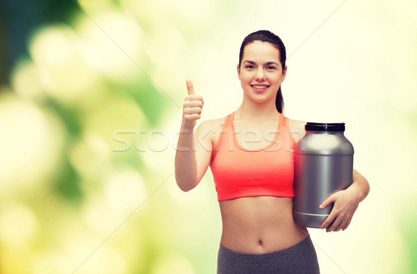 Adolescente jar protéines fitness [[stock_photo]] © dolgachov